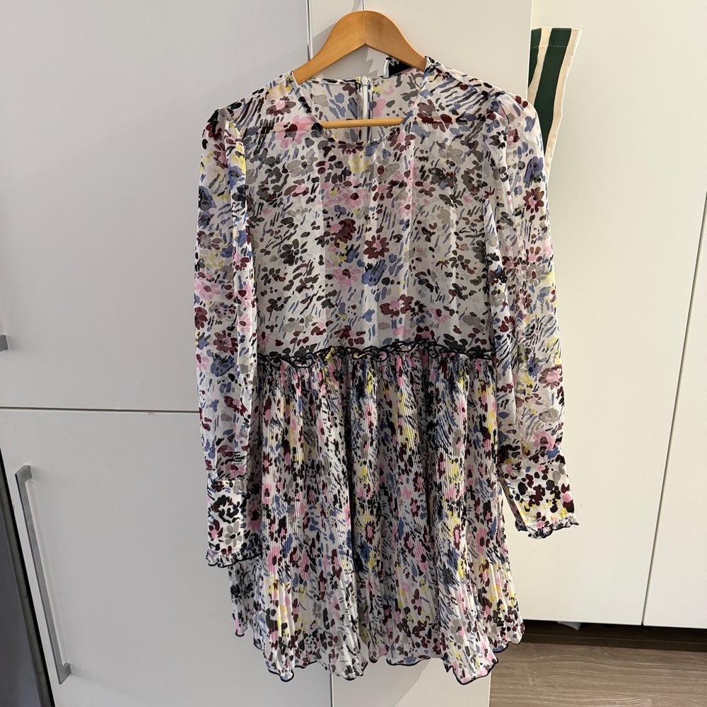 Ganni Multicolor Abstract Print Dress